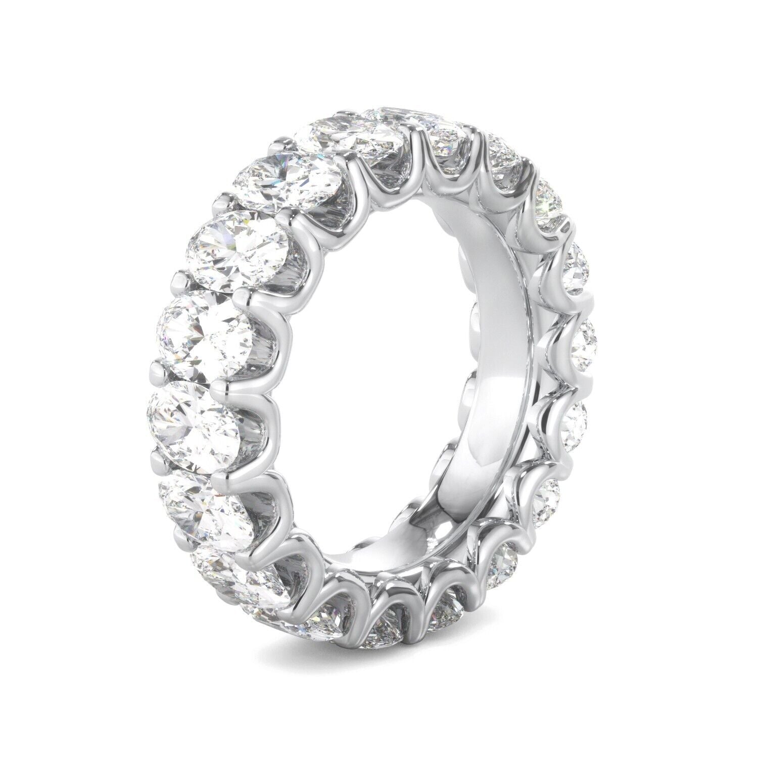 Lab Grown Diamond Eternity Ring D-E VS1-VS2 18K White Gold 6.68cttw Size 7